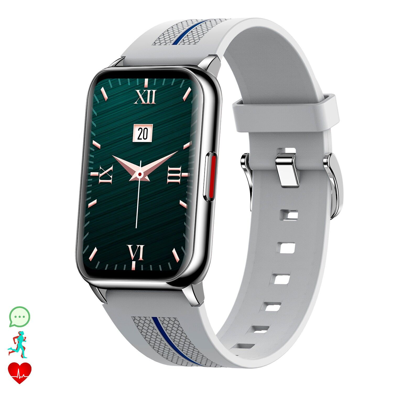 H76-Smartarmband mit Blutdruck- und O2-Monitor. Tauchboot, Wettermonitor und App-Benachrichtigungen.