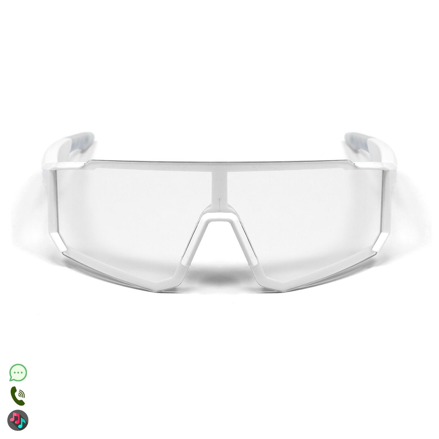 Occhiali sportivi intelligenti QY01, chiamata Bluetooth, assistente vocale, controllo remoto della fotocamera.