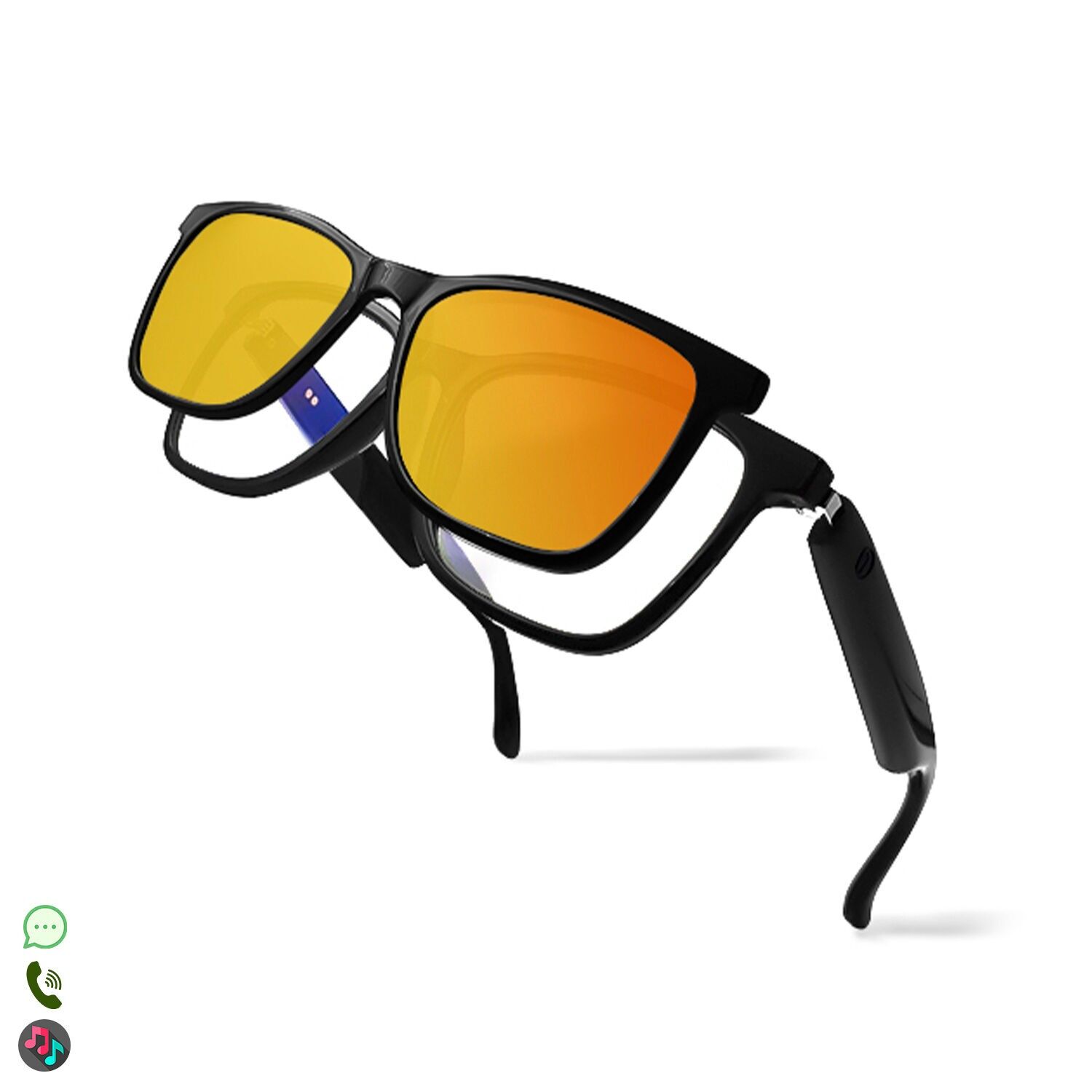 Occhiali intelligenti GS05, chiamata Bluetooth, assistente vocale, controllo remoto della fotocamera, occhiali da sole magnetici.