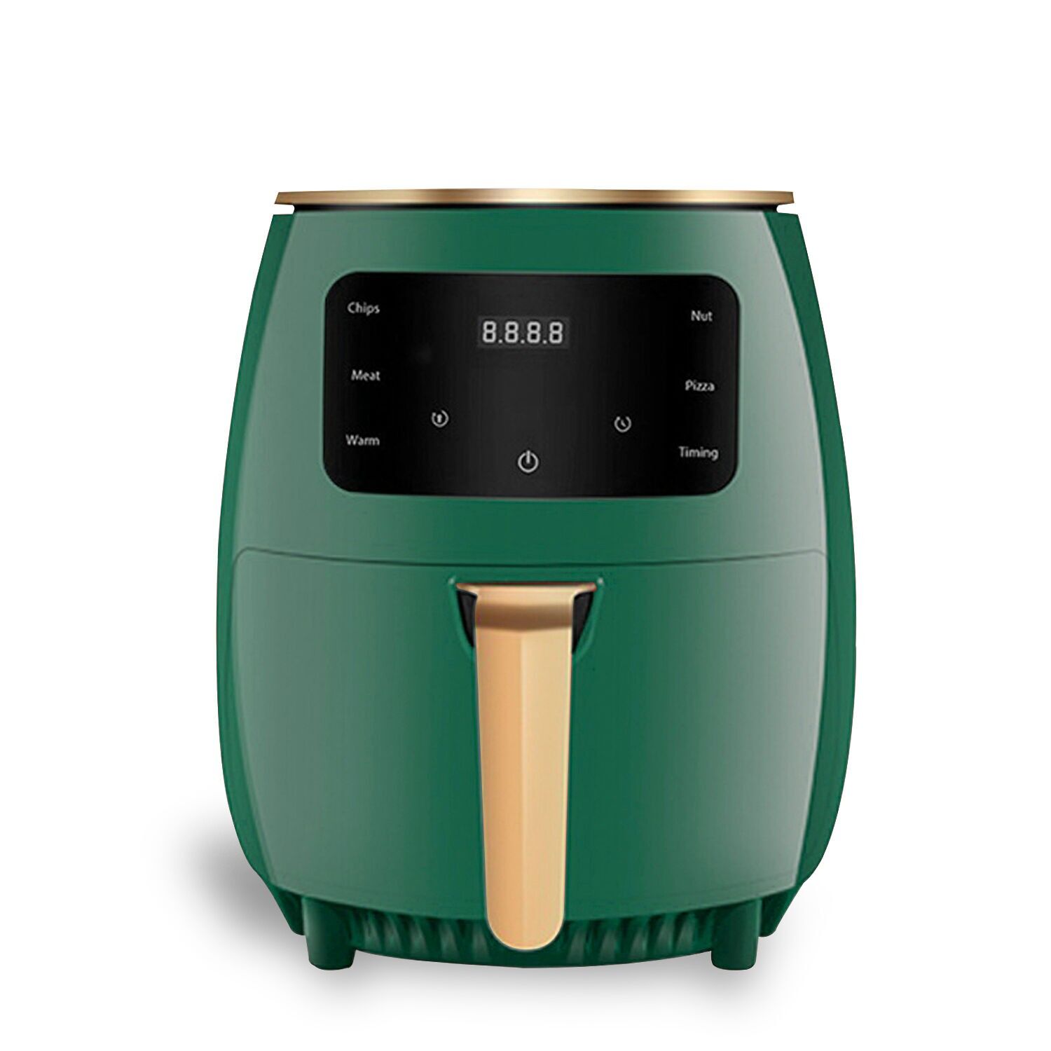 Friteuse à air 6L, 1400W. Panneau tactile, programmes de cuisson et modes manuels, gril antiadhésif.