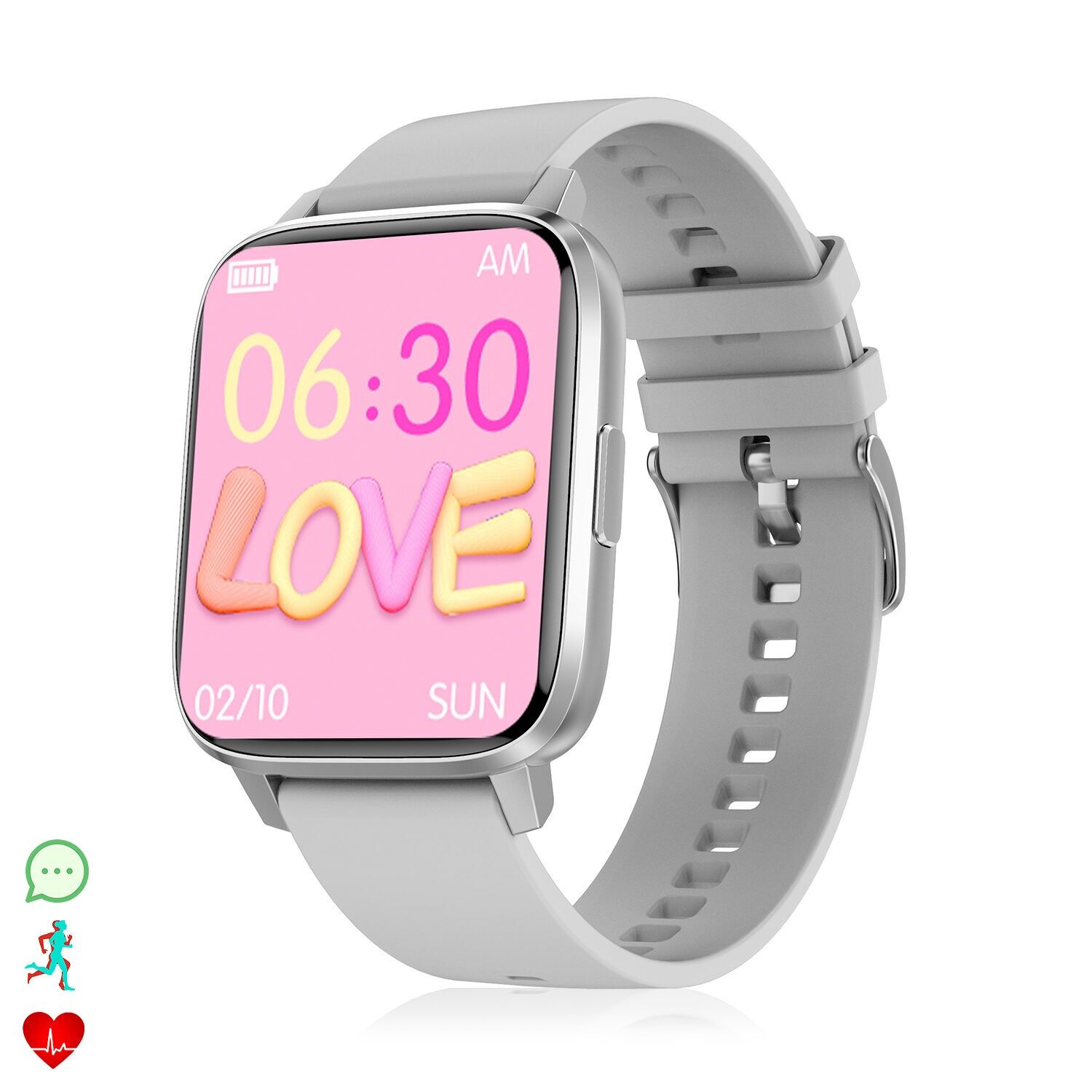 DTX MAX-Smartwatch mit mehreren Sportmodi, Zugriff auf Sprachassistenten, Widgets. Blutsauerstoff- und Herzmonitor.