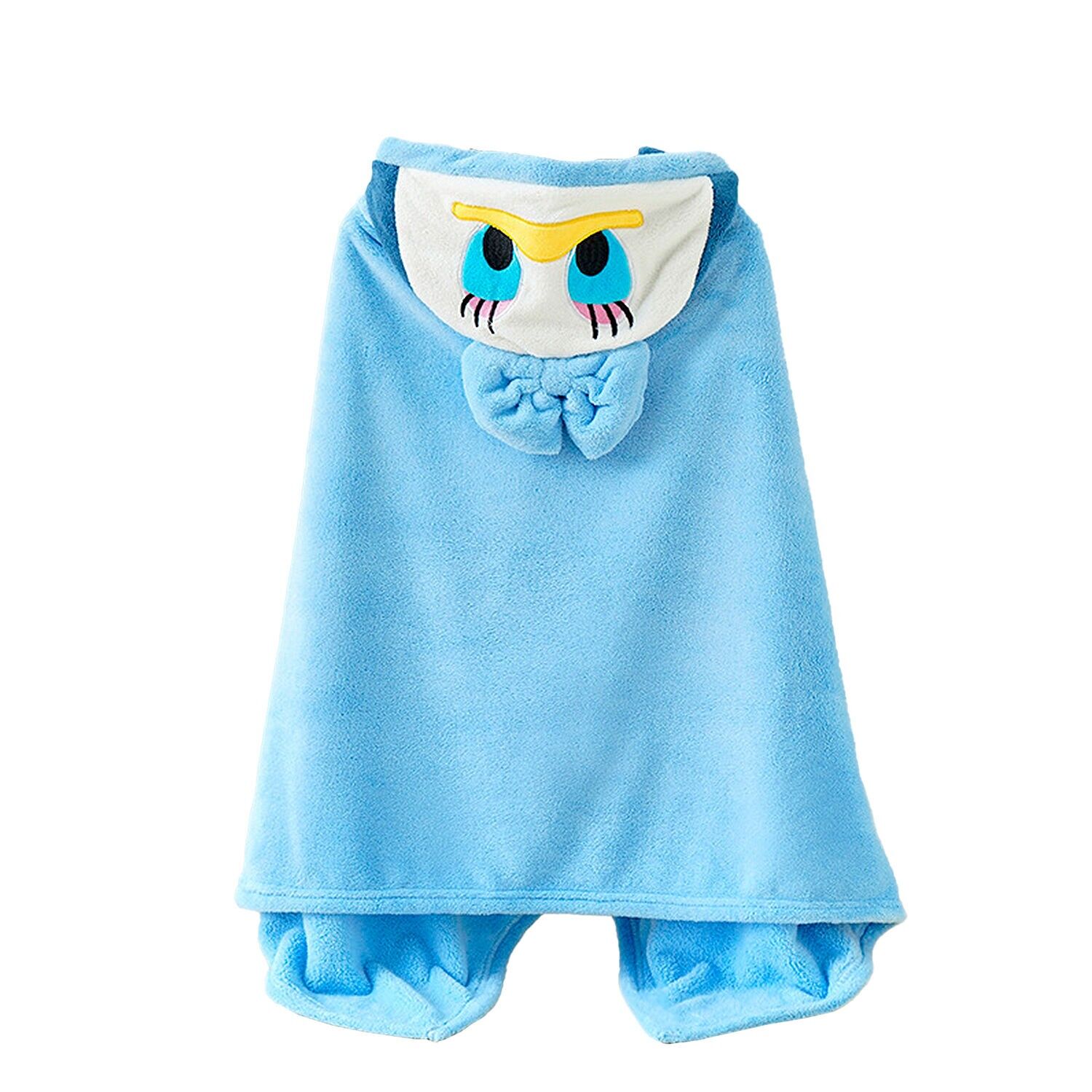 Serviette pour enfant au motif canard. Multi-usages : serviette de bain, poncho de plage ou de bain, couverture.