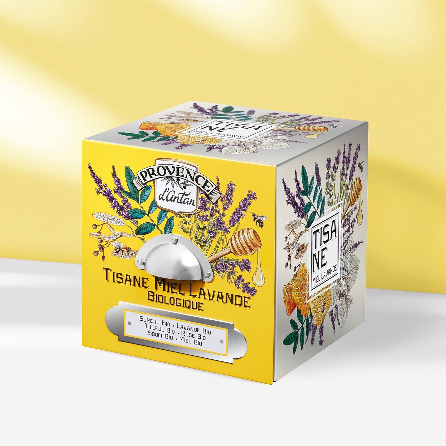 Tisana biologica al miele e lavanda* in scatola di metallo