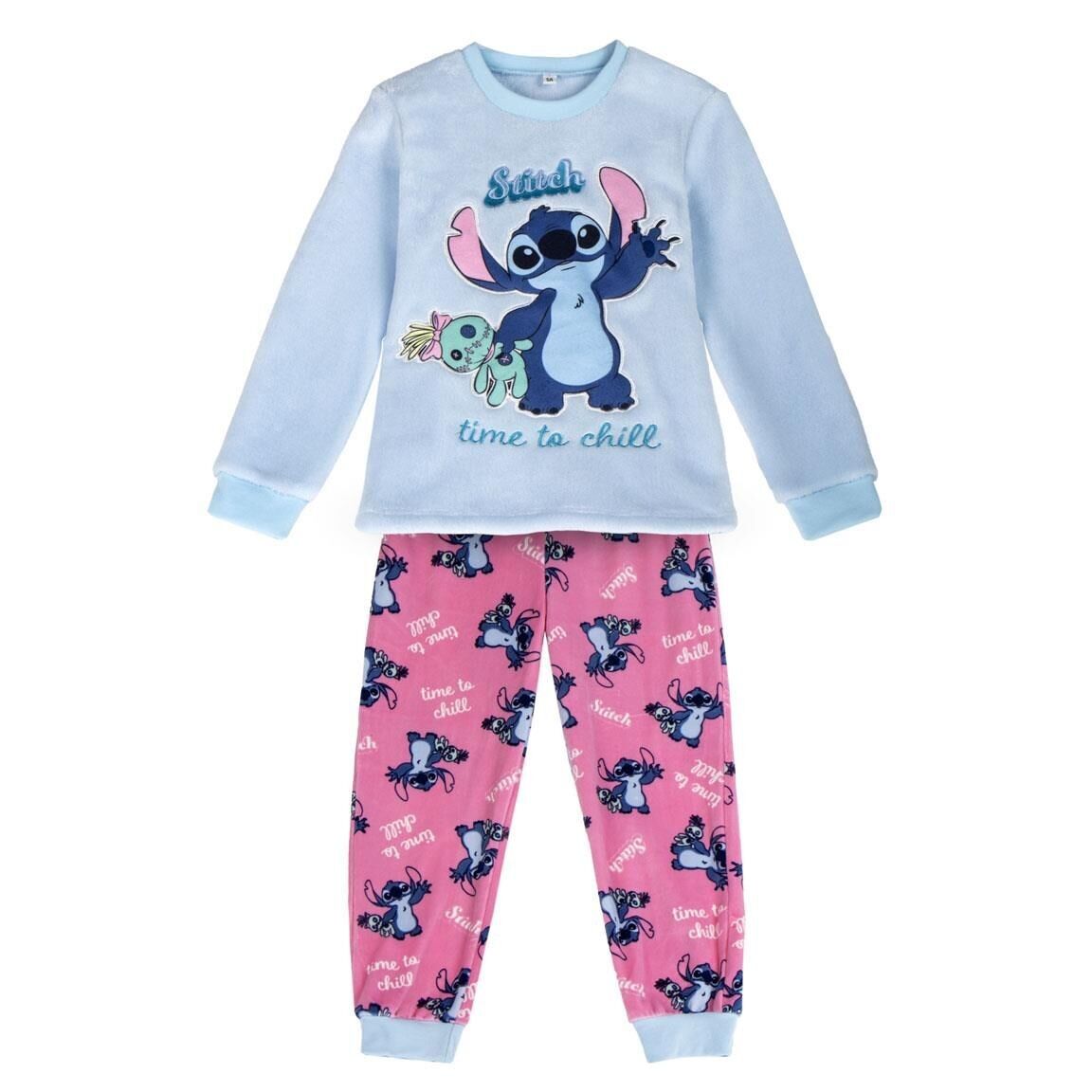 PIJAMA LARGO CORAL FLEECE APLICACIONES STITCH - 2900002968