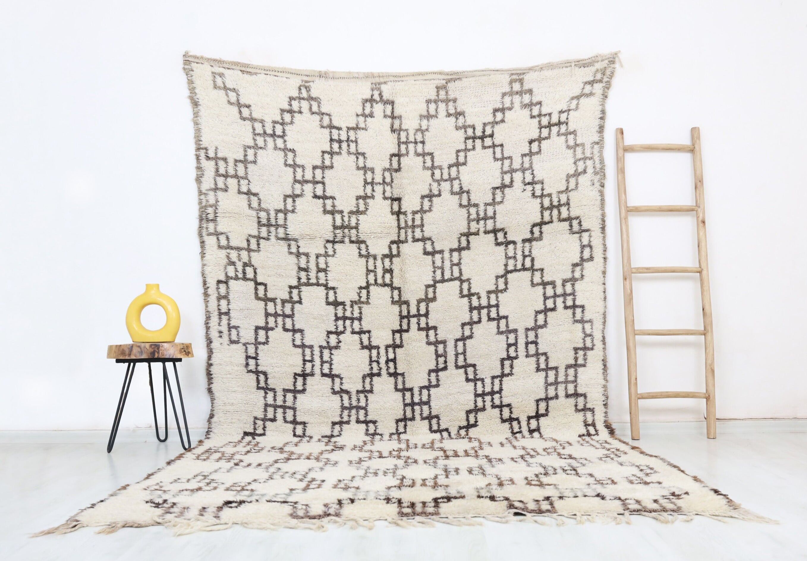 Alfombra marroquí vintage tamazight de 196 cm x 338 cm