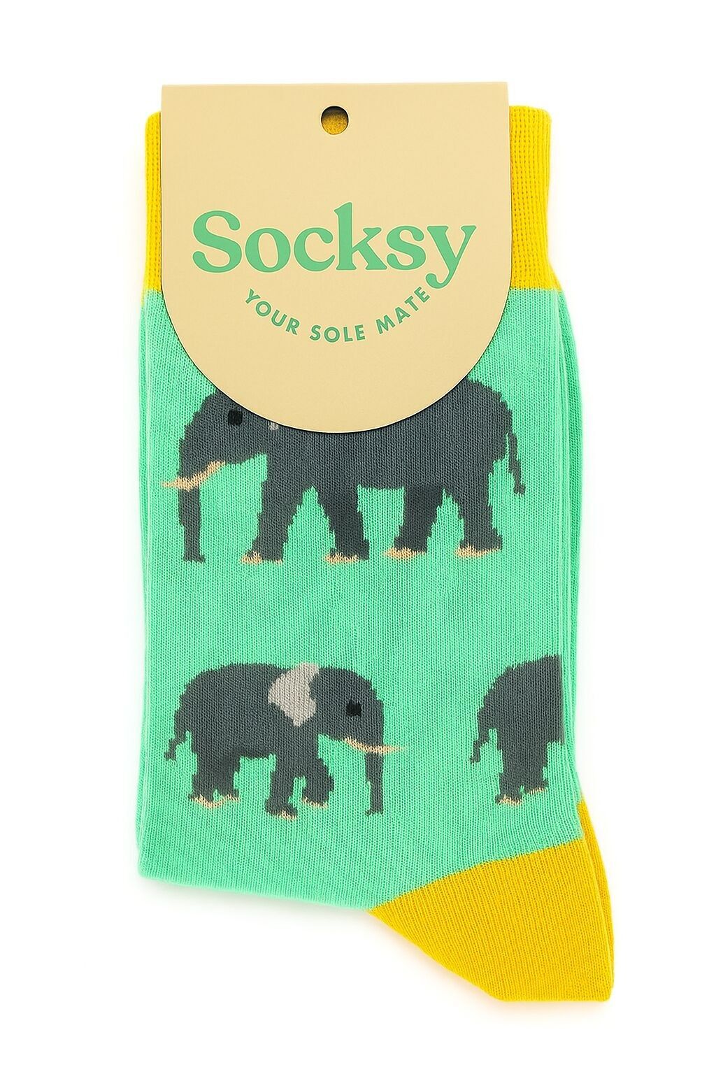 Calcetines de algodón orgánico con diseño de elefante