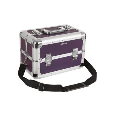 Estuche compacto para cosméticos morado - 36,7 x 25 x 22,5 cm