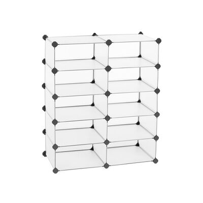 Zapatero estrecho semitransparente blanco - 73 x 36 x 88 cm