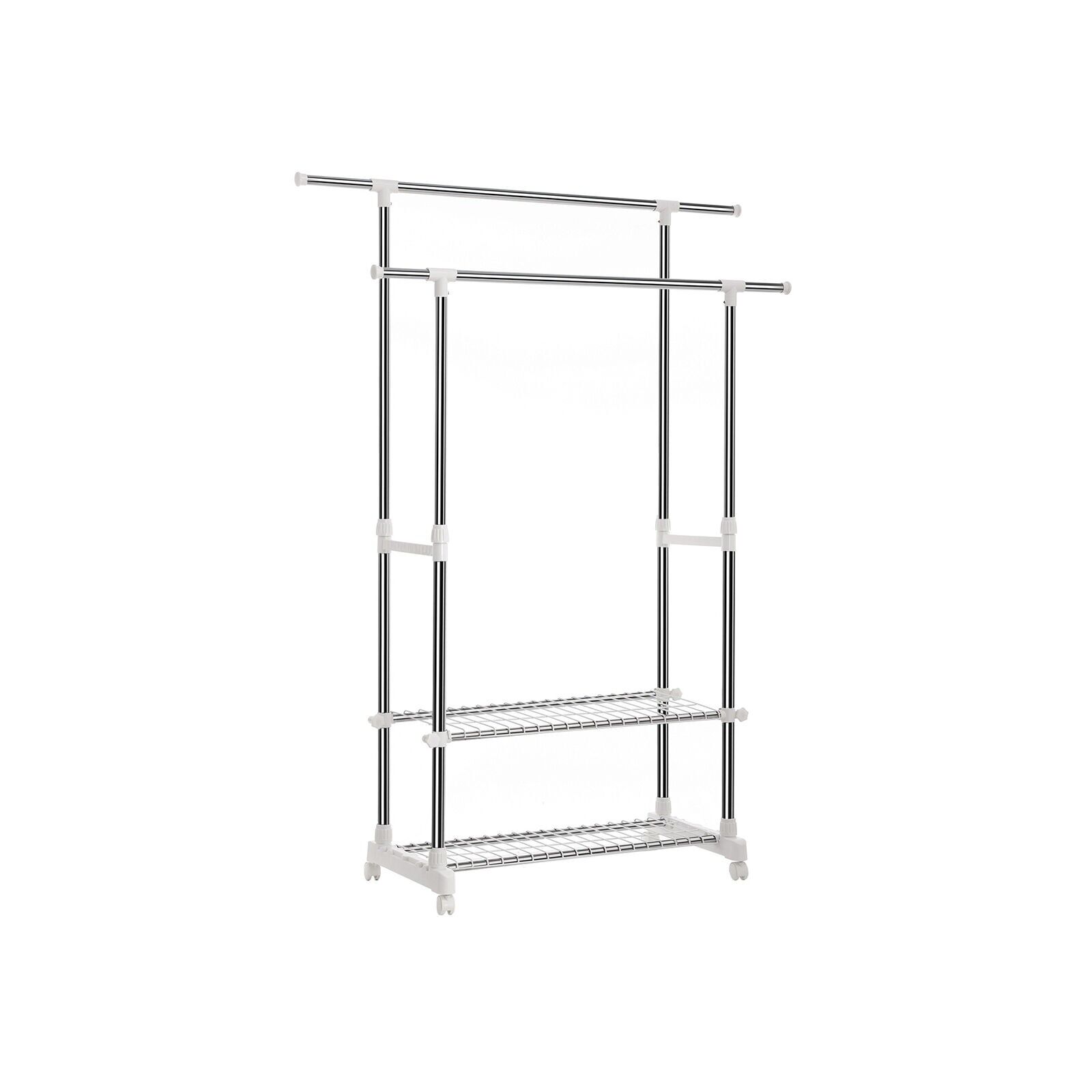 Clothes rack with shoe rack white - 172 cm