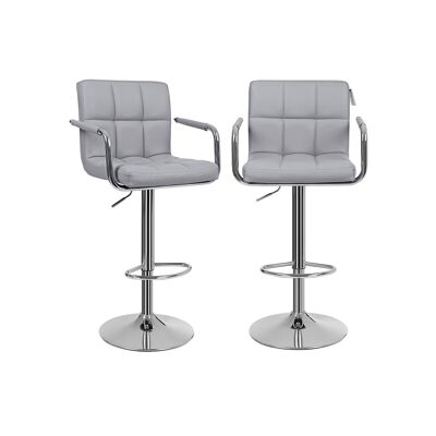 Tabourets de bar avec accoudoirs 2 pcs.gris - 54 x 48 x 53 cm