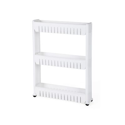 Scaffale stretto su ruote con 3 scomparti - 54,5 x 12,7 x 72,5 cm