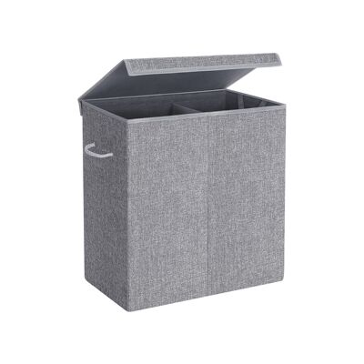 Cesto portabiancheria in lino imitazione lino 142 L grigio - 60 x 36 x 66 cm