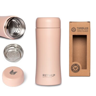 Sustainable Tumbler Champagne Pink - Retulp insulated coffee mug to go