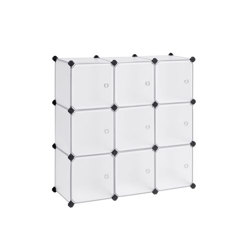 Bücherregal mit Türen 9 Würfel weiß - 93 x 123 x 31 cm