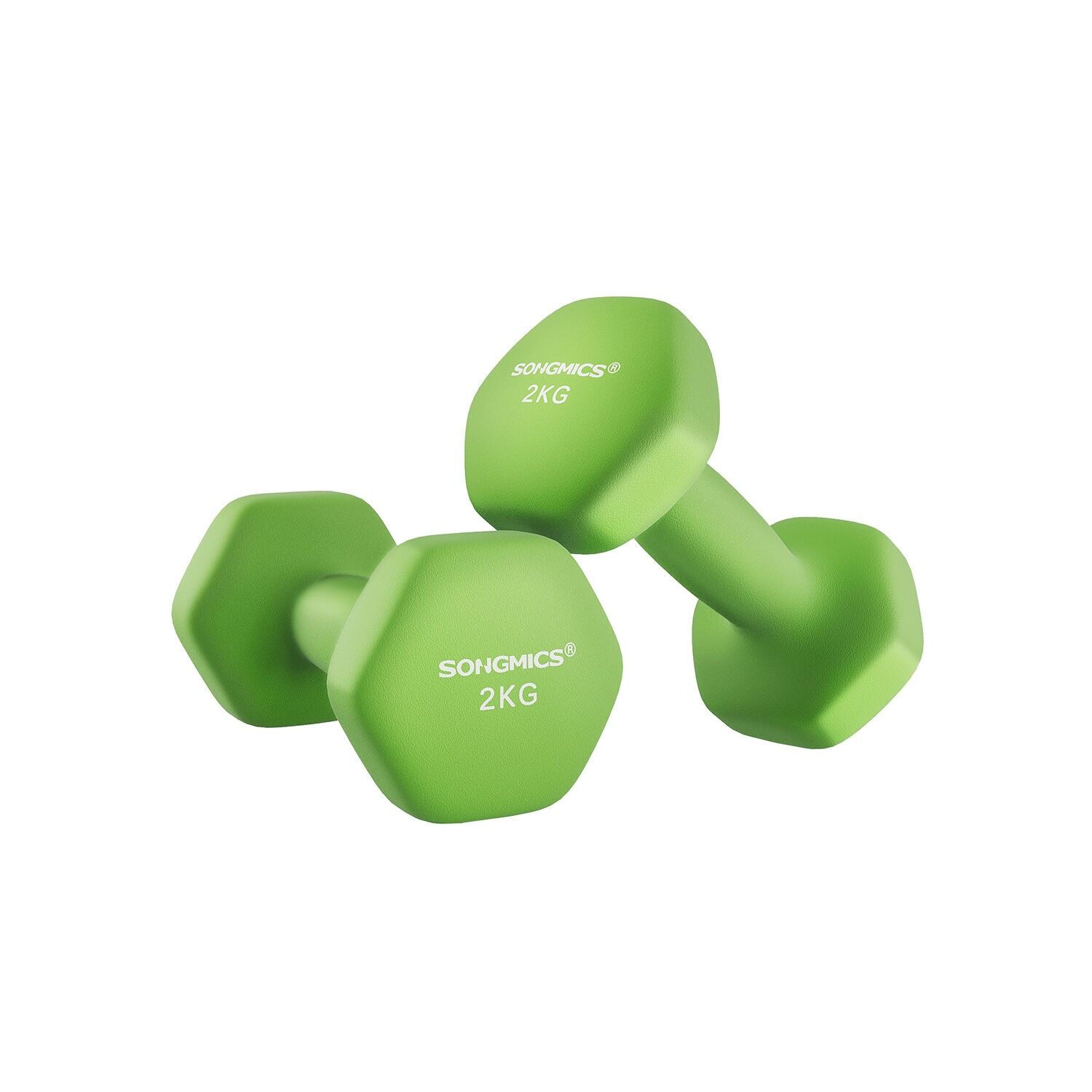 Dumbbells set of 2 green - 7 x 15 cm