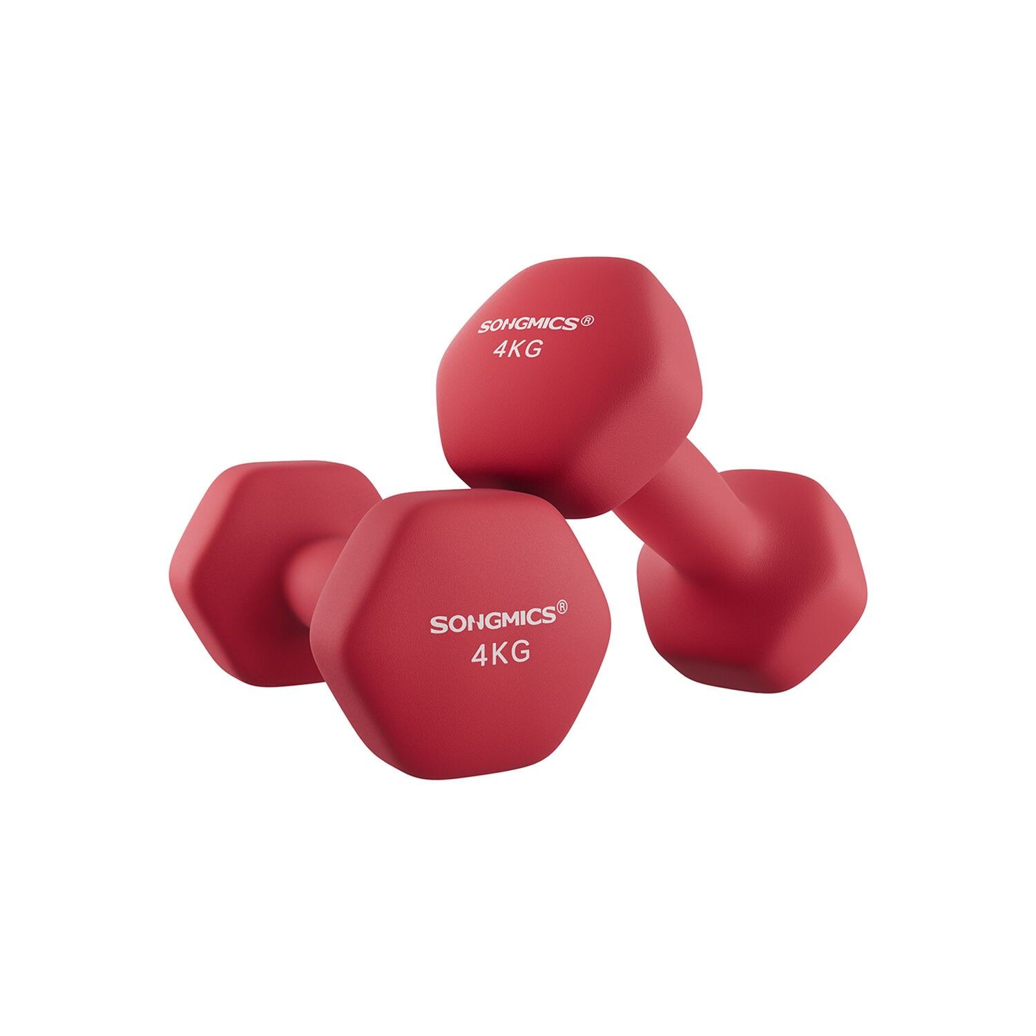Dumbbells set of 2 magenta red - 7 x 15 cm