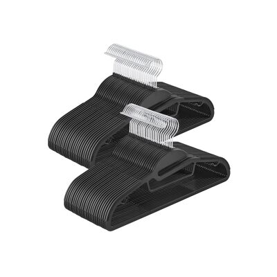 Gruccia in plastica antiscivolo salvaspazio nera - 0,5 cm