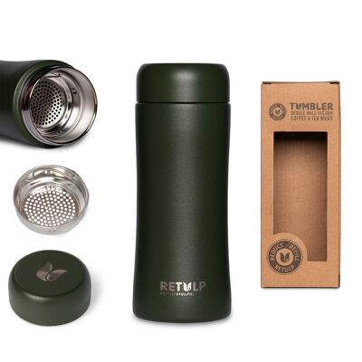 Sustainable Tumbler Forest Green - Retulp insulated coffee mug to go