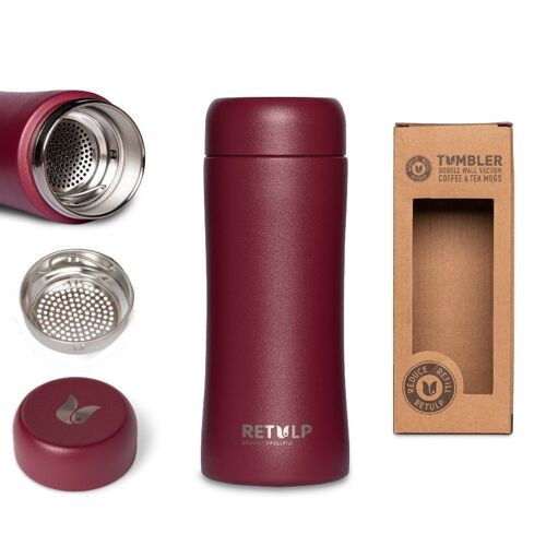 Sustainable Tumbler Ruby Red - Retulp insulated coffee mug to go