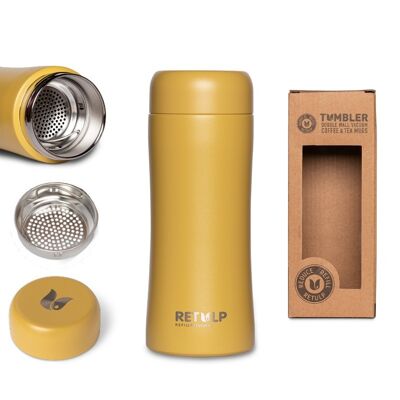 Sustainable Tumbler Oker Yellow - Retulp insulated coffee mug to go