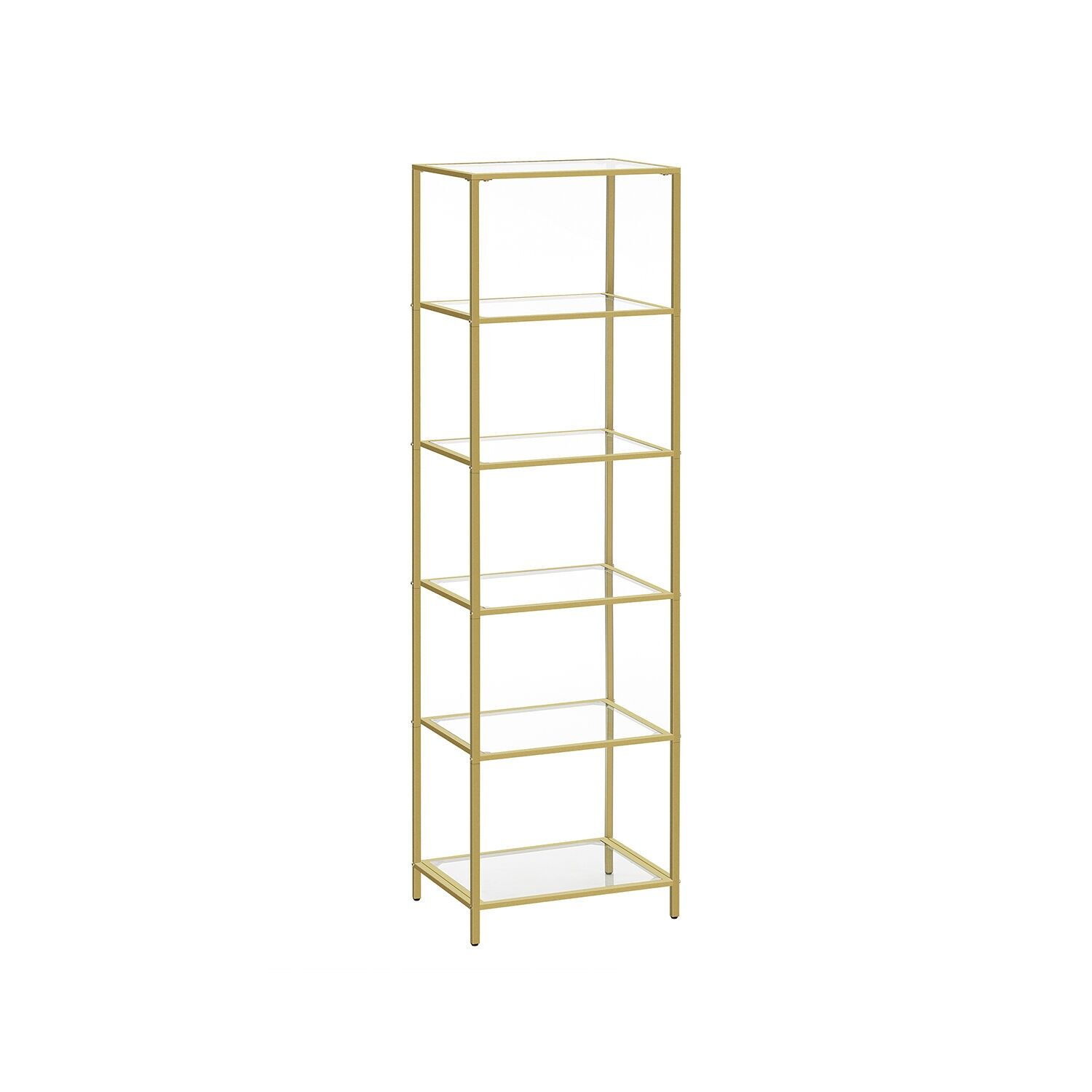 Étagère en verre plaqué or 6 fois - 30 x 40 x 177,3 cm