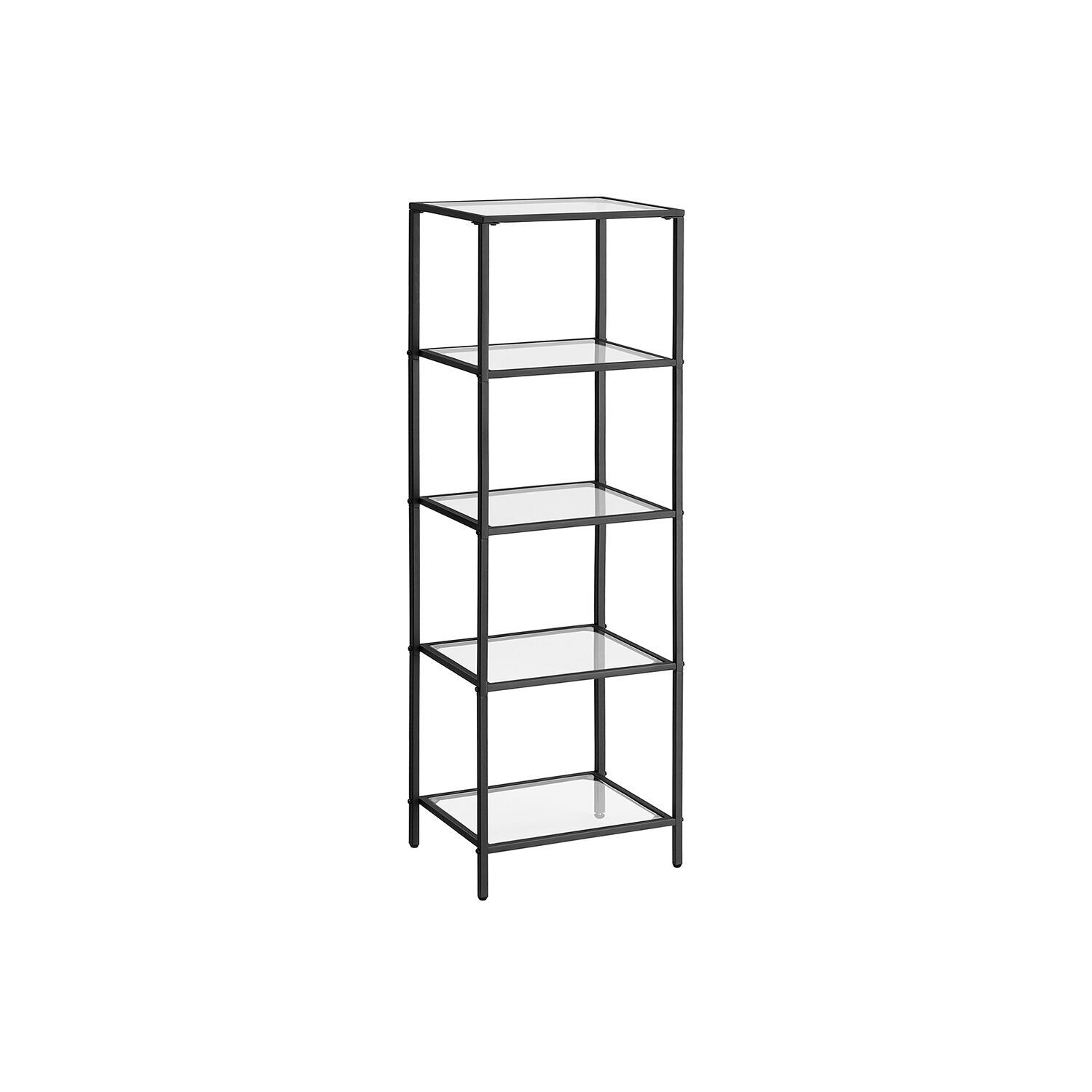 Étagère à 5 niveaux dans des tons noirs transparents - 30 x 40 x 124,5 cm