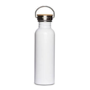 Gourde en acier durable avec bouchon en bambou - Urban Bottle 750ml Chalk White 2