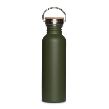 Gourde en acier durable avec bouchon en bambou - Bouteille urbaine 750ml Vert Forêt 2