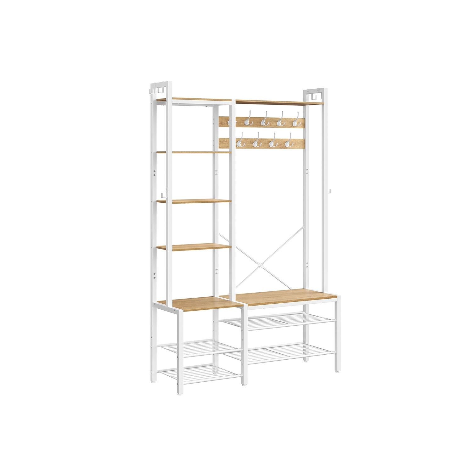 Armadio con scarpiera Golden Oak-Cloud White - 40 x 120 x 190 cm