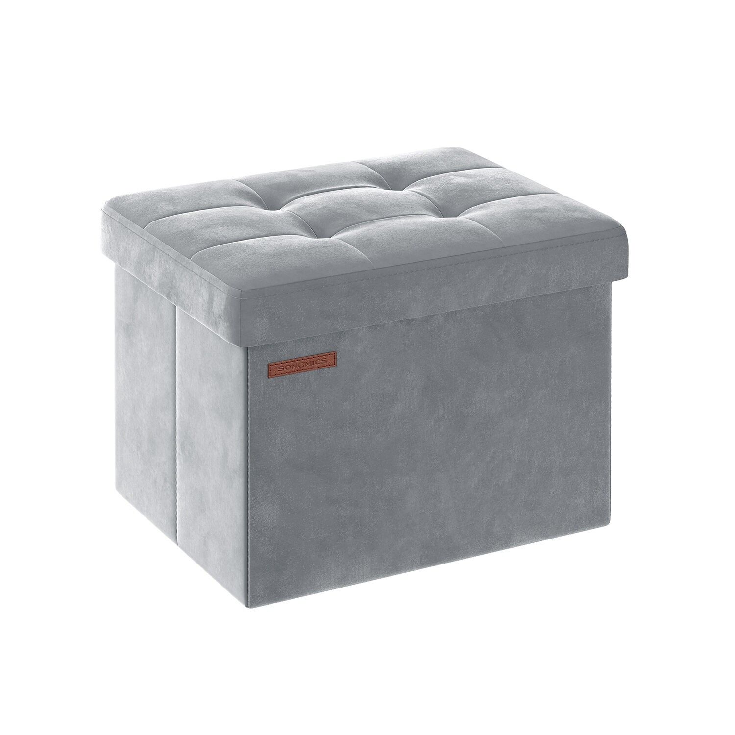 Panca con vano contenitore sullo stesso lato in finitura grigio talpa - 31 x 41 x 31 cm