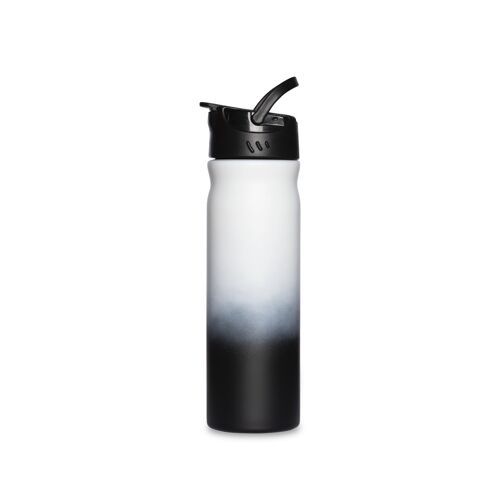 Waterbottle with straw 500 ml ‘Black & White’