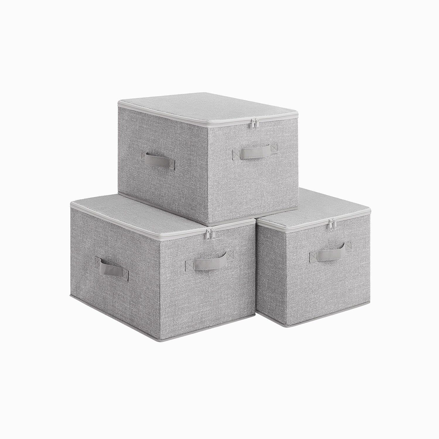 Scatola portaoggetti con coperchio per vestiti, grigio - 40 x 30 x 25 cm