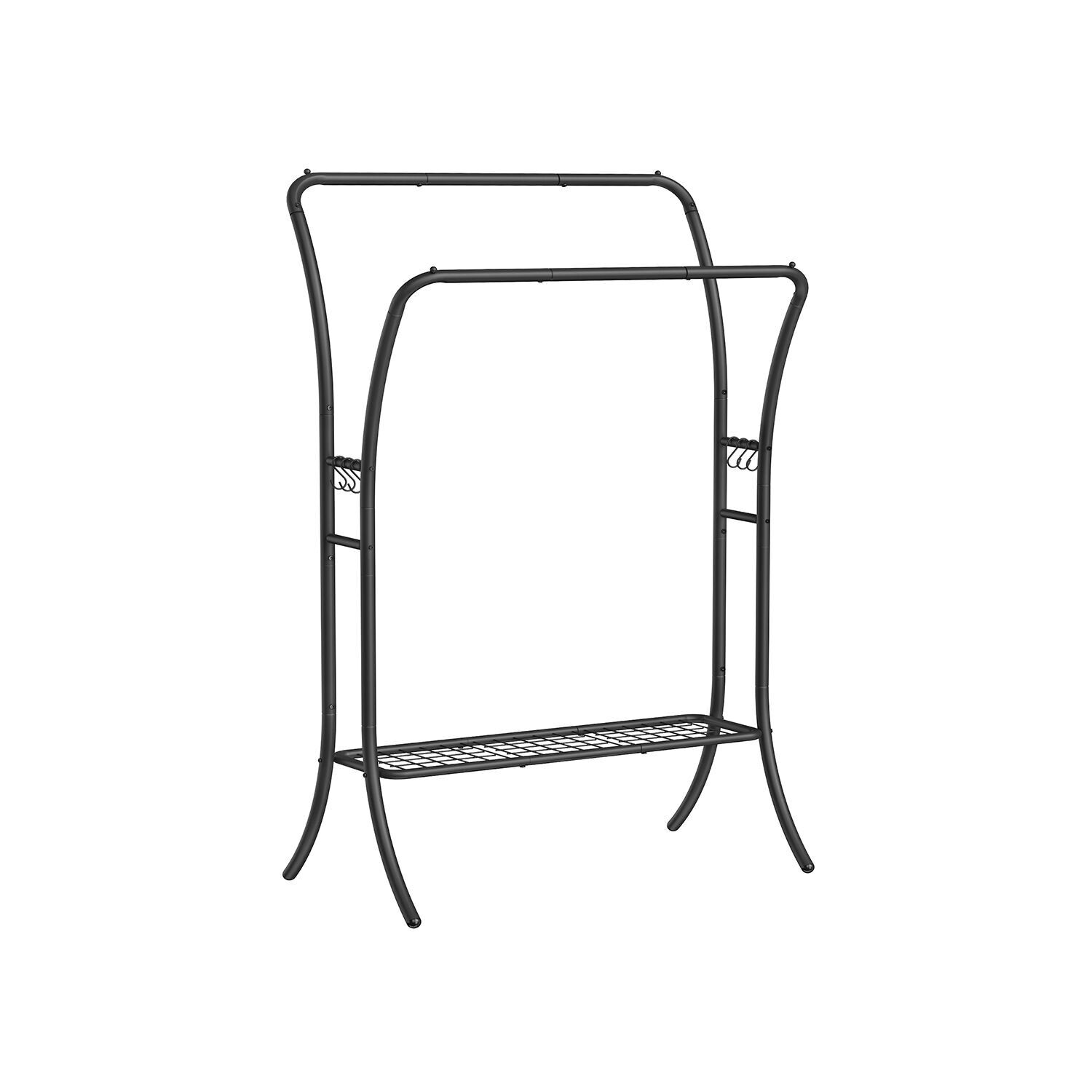 Appendiabiti in metallo con 6 ganci nei toni del nero - 46 x 100 x 155 cm