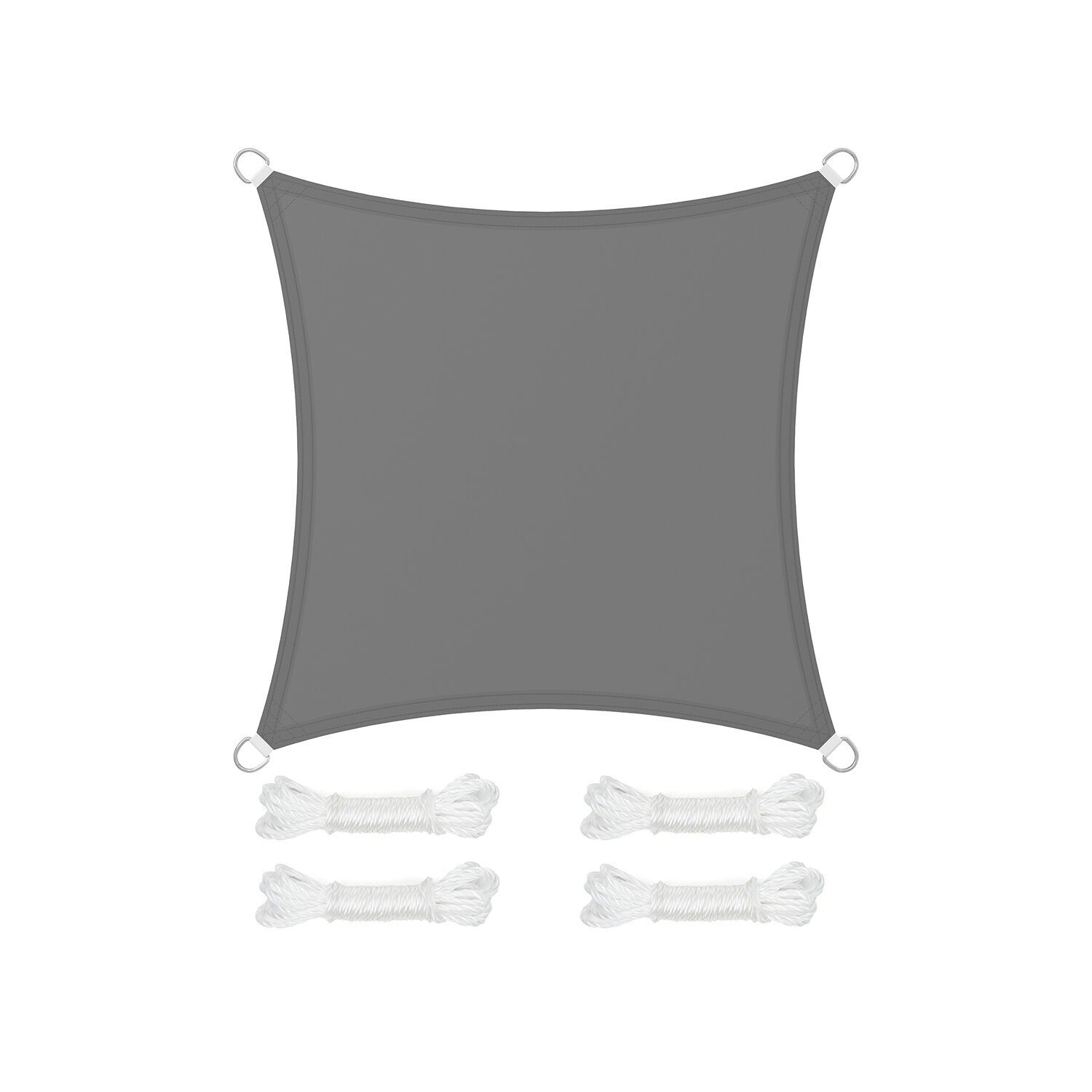 Vela parasole 3 x 4 m per viaggi festival poliestere grigio fumo