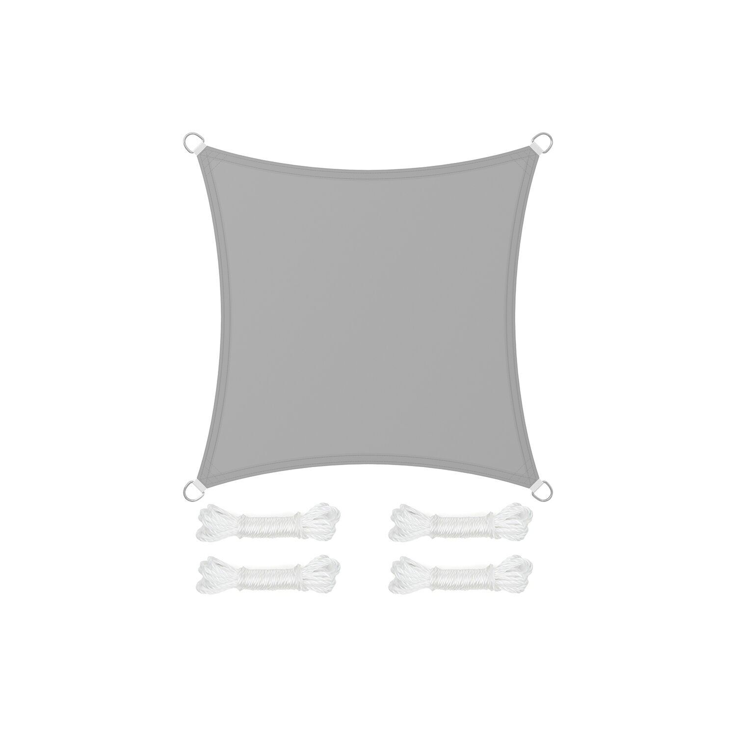Vela parasole 3 x 4 m per festival da viaggio in poliestere grigio fumo 1
