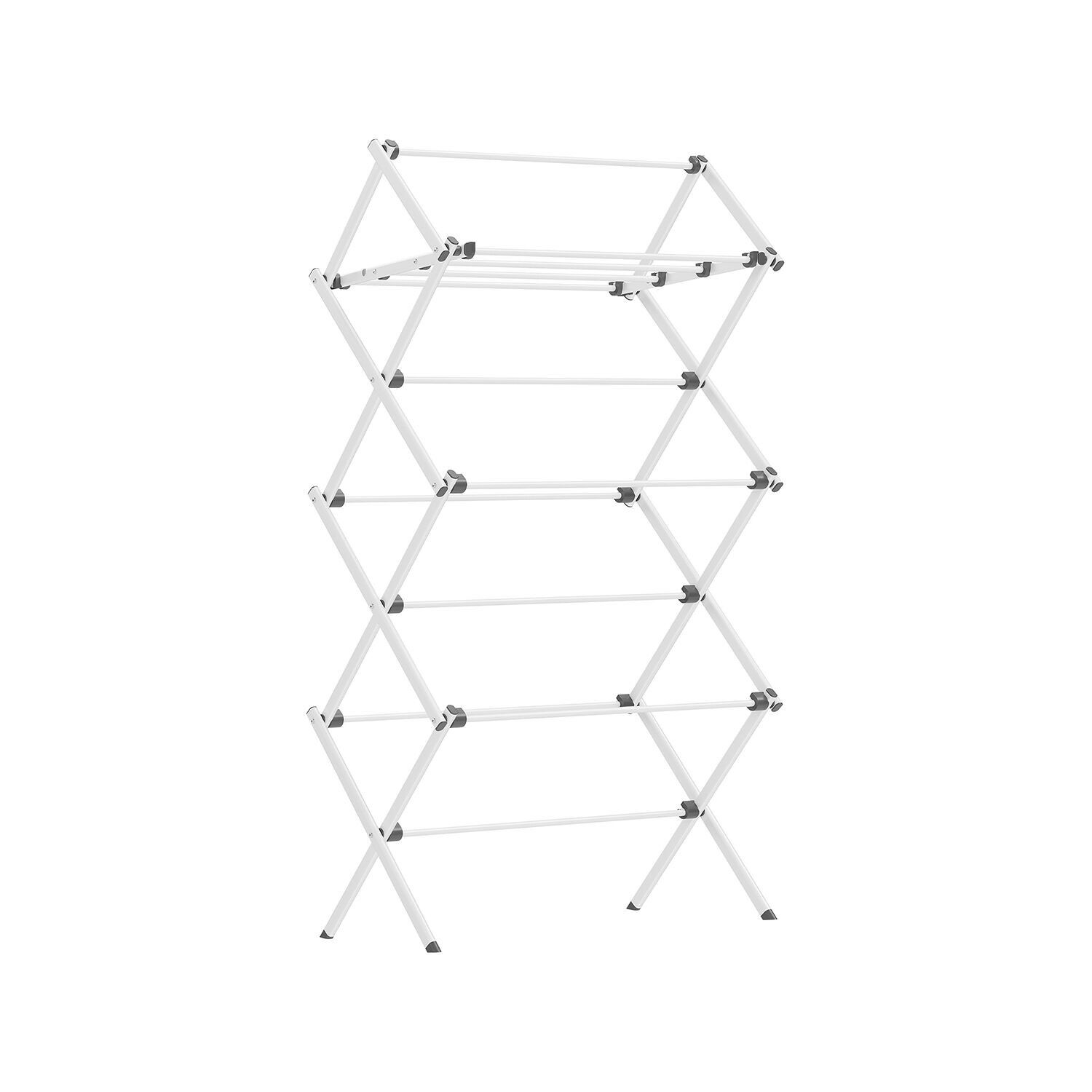 Appendiabiti pieghevole con struttura in acciaio, bianco - 37 x 75 x 135,1 cm