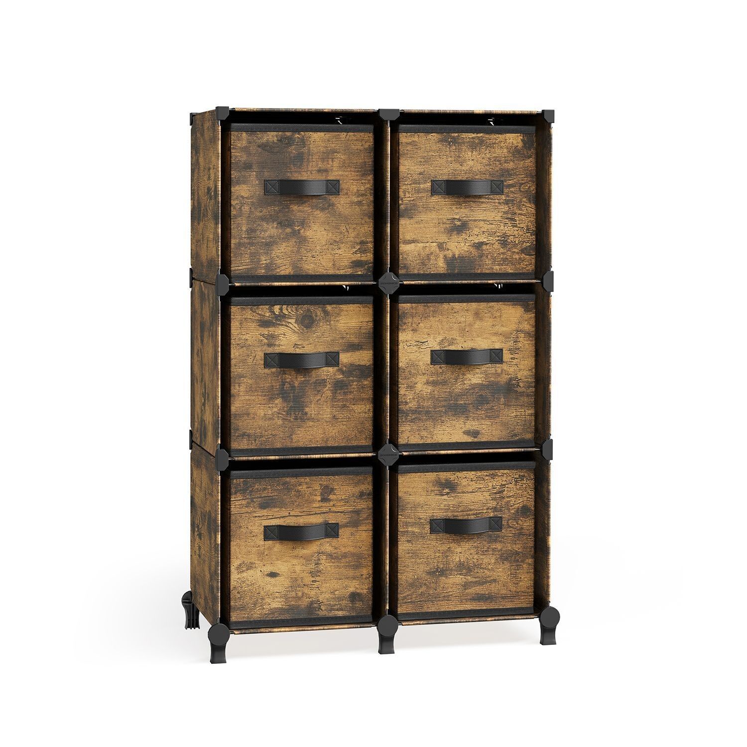 Scaffale a cubo con 6 contenitori, salvaspazio ed espandibile - 31,5 x 94 x 95,5 cm