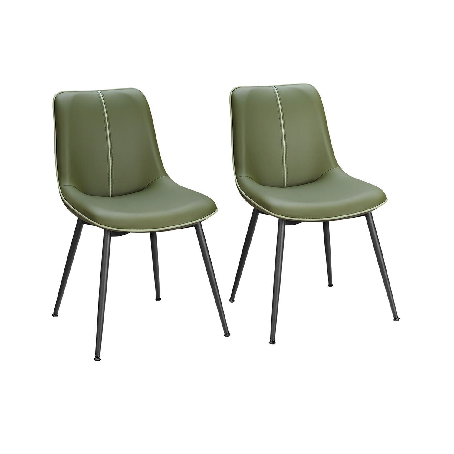 Set di 2 sedie da pranzo con schienale, verde bosco - 56 x 50,3 x 81 cm