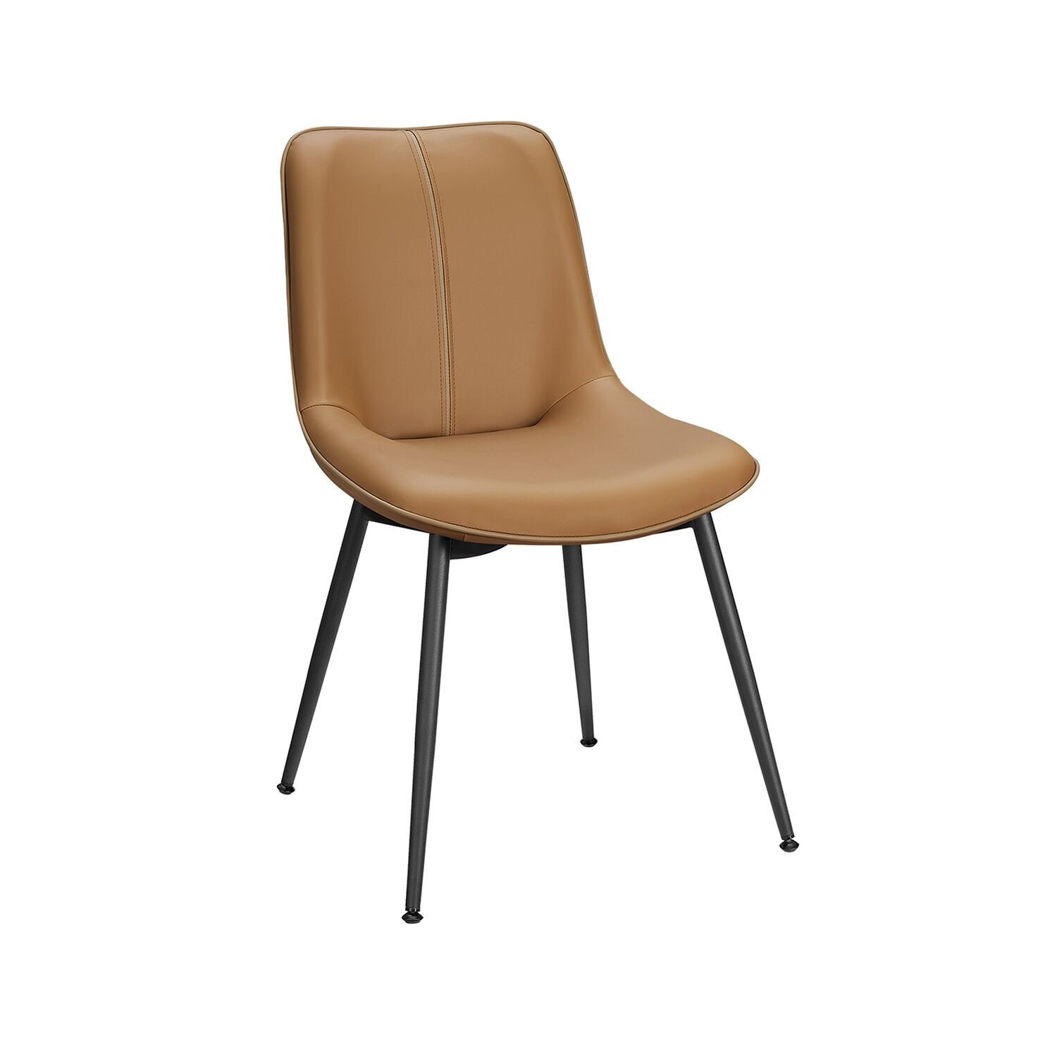 Sedia da pranzo con schienale color caramello - 56 x 50,3 x 81 cm