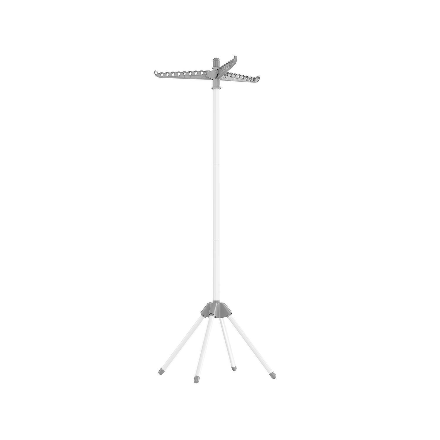Appendiabiti con 3 bracci girevoli e 4 gambe, grigio-bianco - 150 cm