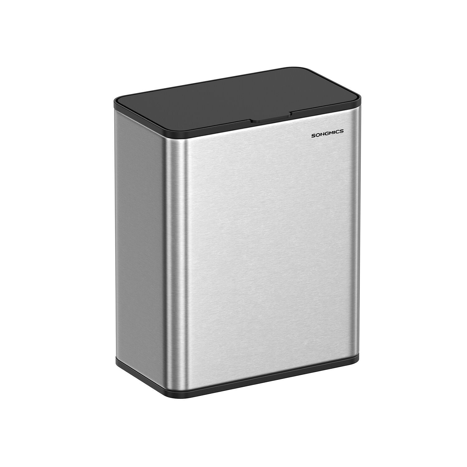 Pattumiera in metallo con coperchio per rifiuti organici - 25,8 x 15,2 x 32 cm -