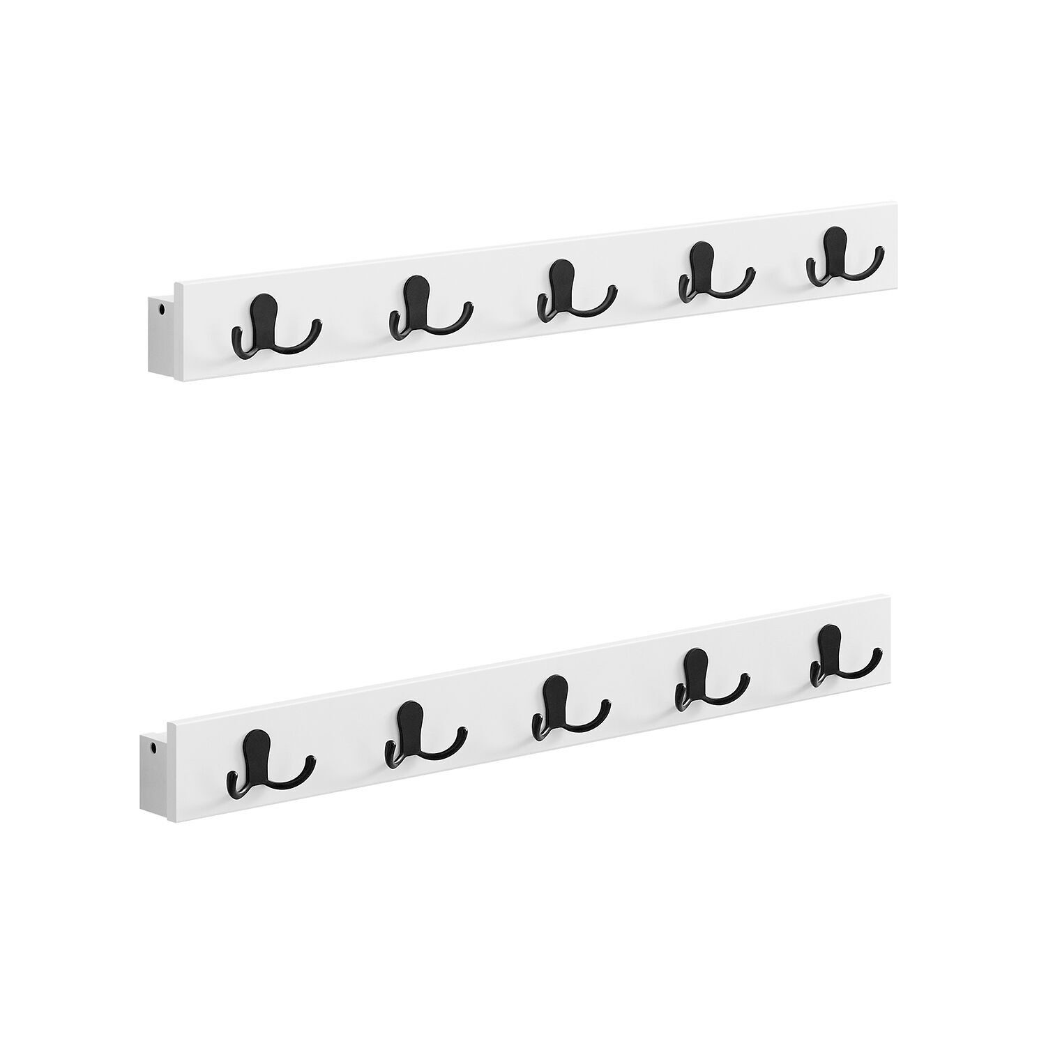 Set di 2 appendiabiti da parete con copertura a forma di nuvola bianca - 4,8 x 70 x 7 cm