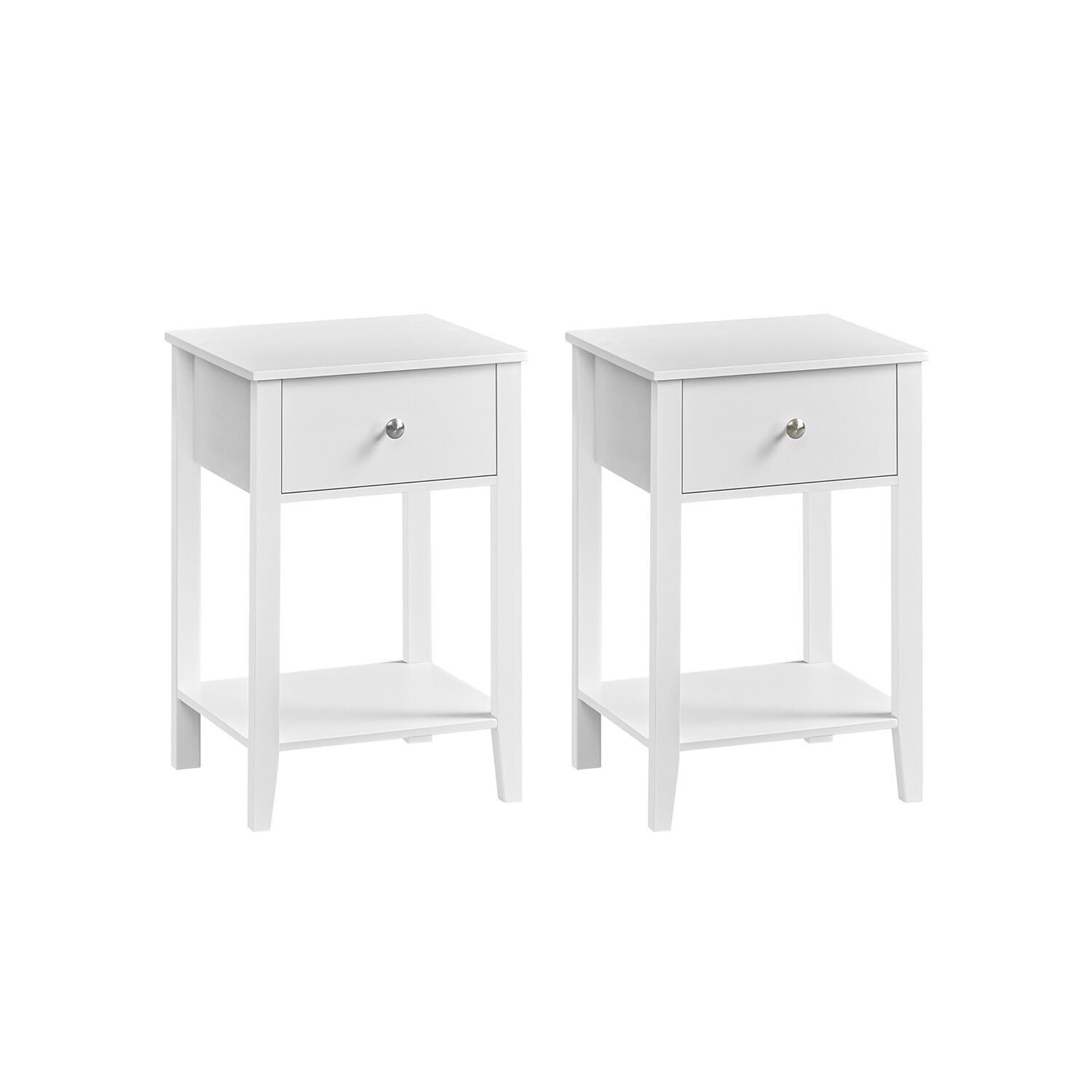 Comodino in bambù con cassetti, bianco nuvola – 35 x 40 x 60 cm