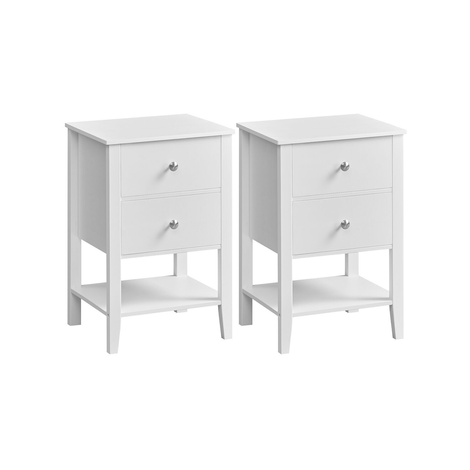 Set di 2 comodini con 2 cassetti, bianco - 35 x 40 x 60 cm