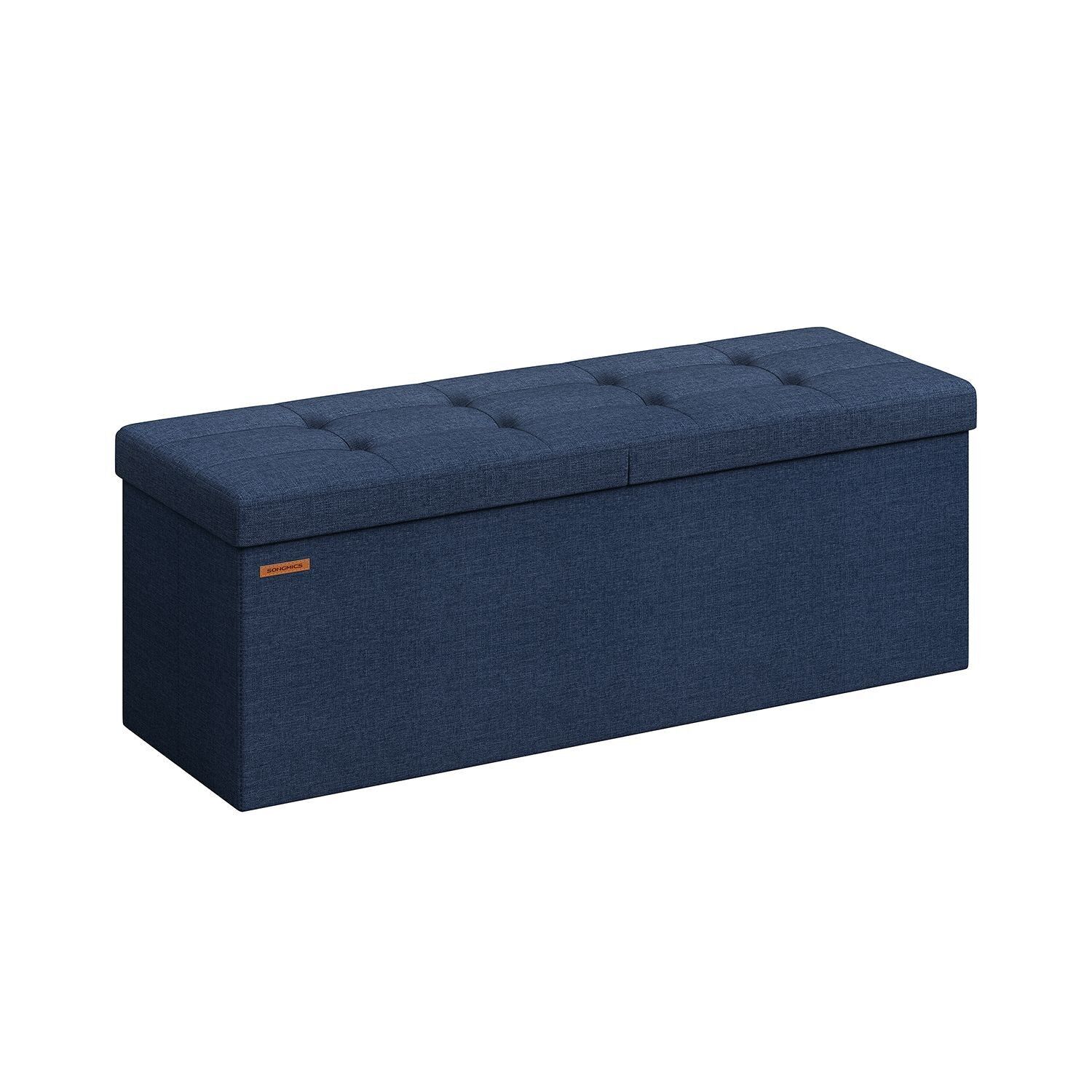 Panca con spazio contenitore 38 x 110 x 38 cm blu notte