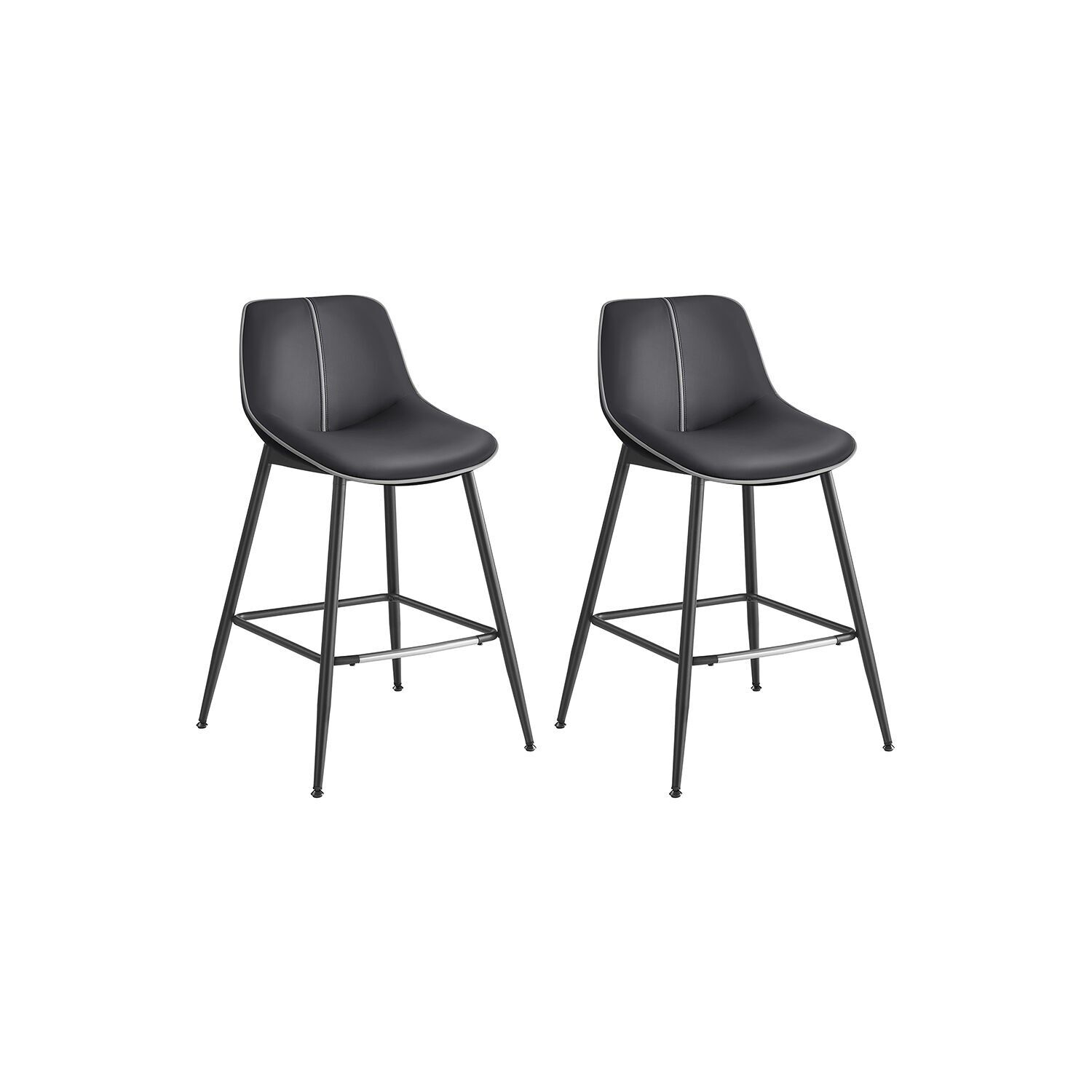 Set di 2 sgabelli da bar, altezza 62 cm, tinto nero