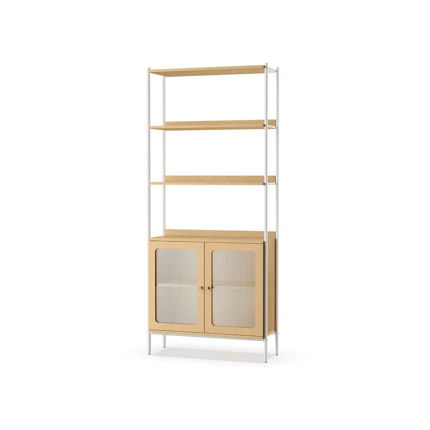 Libreria a 6 ripiani con struttura in metallo - 30 x 76,4 x 174,7 cm