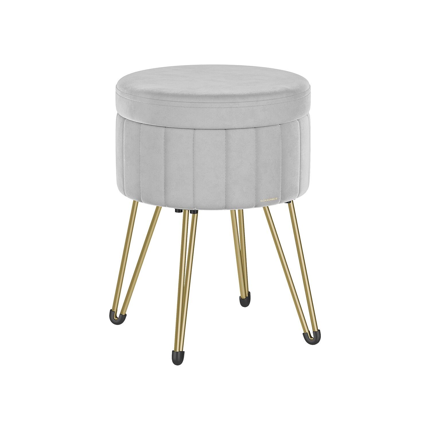 Sgabello con supporto e 4 gambe in metallo grigio - 39 cm