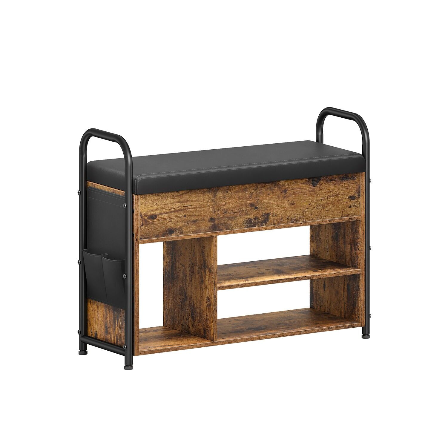 Panca portascarpe con cuscino di seduta e spazio di archiviazione 80,6 cm