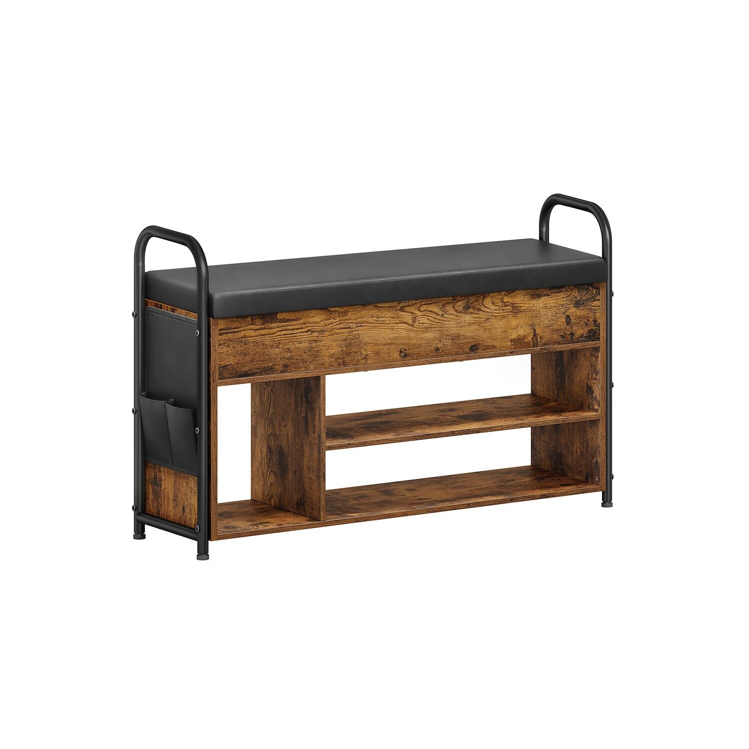 Panca portascarpe con cuscino di seduta e spazio di archiviazione 100,6 cm